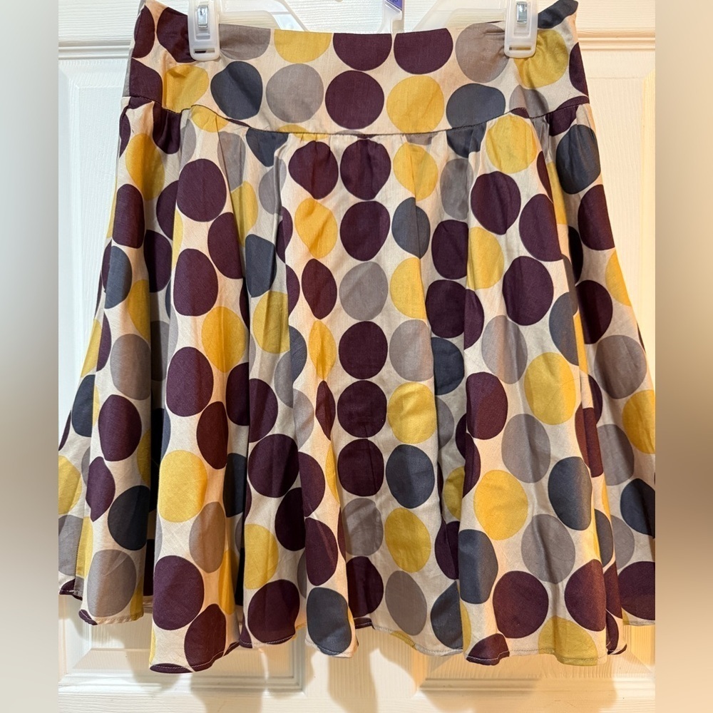 Forever 21 Purple and Yellow Mini Skater Skirt Waist 15